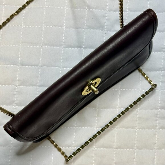 Coach Vintage Leather Turn Lock Case Wallet Mahogany Brass 7171 - Picture 9 of 15